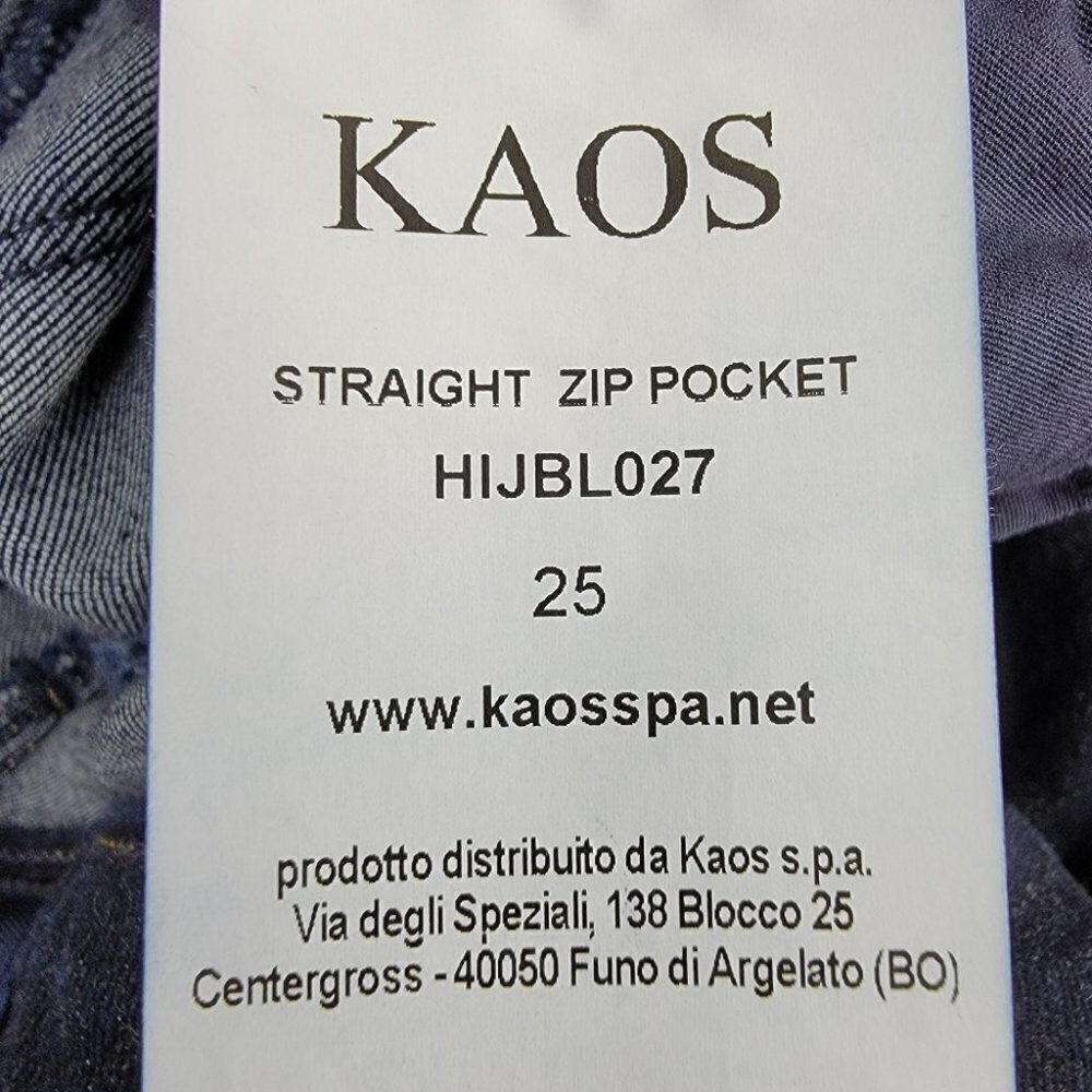 Kaos Italian NWT Women's 25 Straight Blue Jeans HIJBL027 RN# 145736 Flexible - Picture 10 of 16